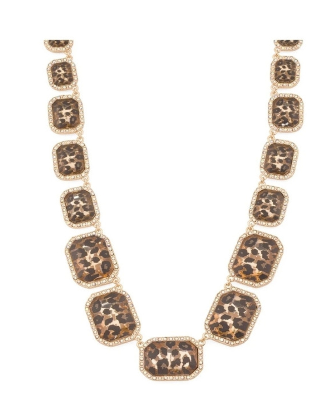 🤎▪️Betsey Johnson▪️ Leopard Print Stone Collar Statement Necklace